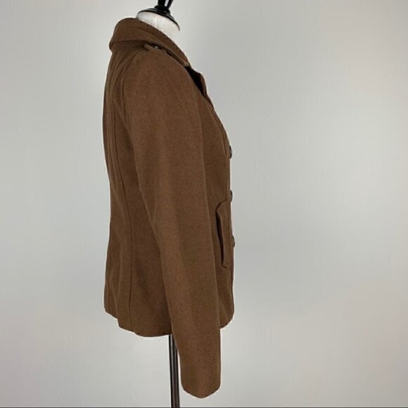 Old Navy jacket S brown 39% wool double breasted - Picture 4 of 12